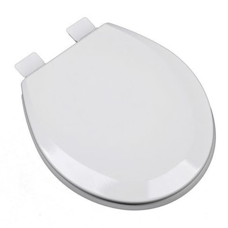 Plumbing Technologies Plumbing Technologies 1F1R5-00 Premium Molded Round Wood Toilet Seat; White 1F1R5-00